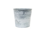 7.5in Wide Rosa Galvanized Tin Pot Cover - Whitewash