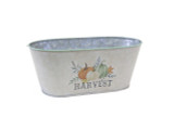 9.5in Long Fall Harvest Oval Tin Pot Cover