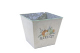6.5in Square Fall Harvest Tin Pot Cover