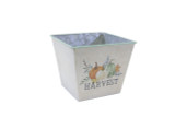 5in Square Fall Harvest Tin Pot Cover