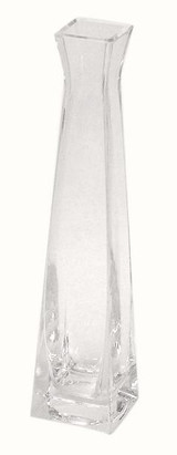 11in Tall Mayo Square Flared Glass Bud Vase