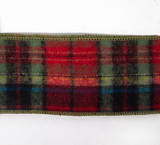 #40 Brushed Hadley Plaid Xmas Ribbon - Wired Edge (20yd)