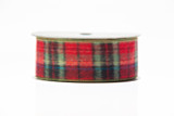 #40 Brushed Hadley Plaid Xmas Ribbon - Wired Edge (20yd)