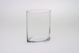 7.5in Tall Fish Eye Oval Clear Glass Vase