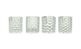 3.1in Wide Clear Crystal Glass Votive (Set of 4)