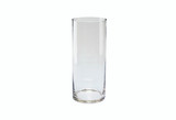 14in Tall Cylinder Clear Glass Vase