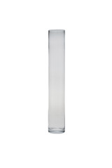 24in Tall Cylinder Clear Glass Vase