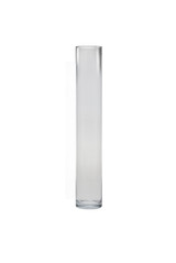 24in Tall Cylinder Clear Glass Vase