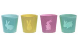 5in Flared Glass Churchill Vase with Pastel Bunny (Assorted)