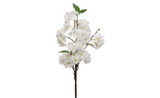 25in Cherry Blossom Spray - White