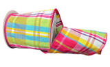 #4 Amanda Dupion Plaid Spring Ribbon - Wired Edge (10yd)