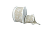 #9 Frosty Flurries Xmas Ribbon - Wired Edge (20yd)