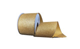 #40 Twinkle Glitter Xmas Ribbon - Wired Edge - Gold (20yd)