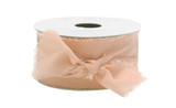 #9 Alena Frayed Edge Chiffon Ribbon - Peach (10yd)