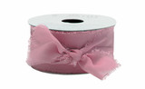 #9 Alena Frayed Edge Chiffon Ribbon - Rose Pink (10yd)