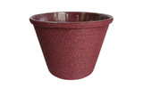 8in Wide Twisted Basket Pot Cover - Burgundy