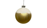 100mm Glitter Snow Top Ball Ornament - Matte Gold White