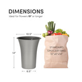 13in Tall Floral Storage Refrigerator Bucket - Grey