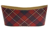 15in Long Plaid Paperboard Tub - Red & Black