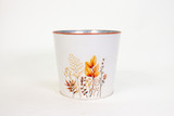 7.5in Wide Fall Botanical Tin Pot Cover