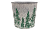 7.5in Wide Pine Trees Tin Pot Cover