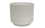 4in Wide Asher Ribbed Ceramic Pot - Matte White