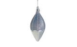 5in Silver Shuttle Chrome Glitter Ornament