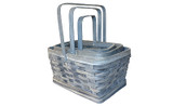 11.5in Long Woodchip Rectangular Basket with Drop Handle - Greywash (Set of 3)