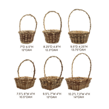 9.5in Long Mixed Vine Rattan Baskets - Greywash (Set of 3)