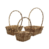 9.5in Long Mixed Vine Rattan Baskets - Greywash (Set of 3)