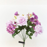 21in Hydrangea Lily Rose Bush x13 - Purple Lavender