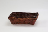 12.5in Long Half Willow Rectangular Basket Tray - Cherry Brown