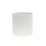 6in Wide Cylinder Ceramic Pot - White