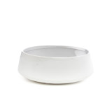 12in Wide Low Ceramic Bowl - White