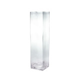 20in Tall Square Clear Glass Vase
