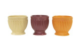 5in Wide Bobbin Pedestal Ceramic Pot - Terra, Burgundy & Taupe (Assorted)