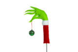 14in Long Grinch Hand with Ball on Stick - Red Chartreuse