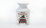 5.75in Tall "Merry Christmas" Milk Jug with Tree & Truck