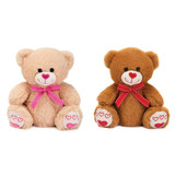 8.5in Heart Paw Plush Bear with Bow (Assorted)