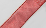 #9 Value Sheer Metallic Xmas Ribbon - Wired Edge - Red (50yd)