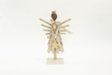 16.5in Tall Wood Angel Holding Star - Rusty Metal Head Natural