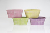 13.5in Long Splitwood Oval Basket Pot Cover - Pastel (Assorted)