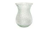 7.5in Tall Curvy Dimple Clear Glass Vase