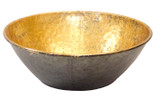 12in Wide Hammered Metal Bowl - Antique Gold