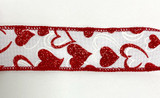 #9 Lisa Hearts Vday Ribbon - Wired Edge (20yd)