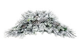 32in Snow Pine Crescent Swag x52 - White