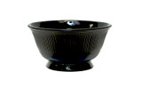 7in Wide Patrick Pedestal Ceramic Bowl - Black