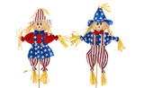 16in Tall Patriotic Scarecrows on 15in Pole (Assorted)
