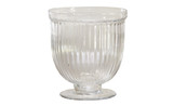 7.9in Tall Crease Pedestal Clear Glass Vase