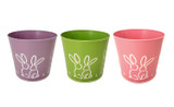 7.5in Wide Tin Pot Covers with Bunnies (Assorted)